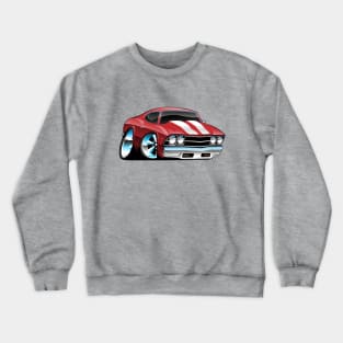 Classic American Muscle Car Cartoon Crewneck Sweatshirt